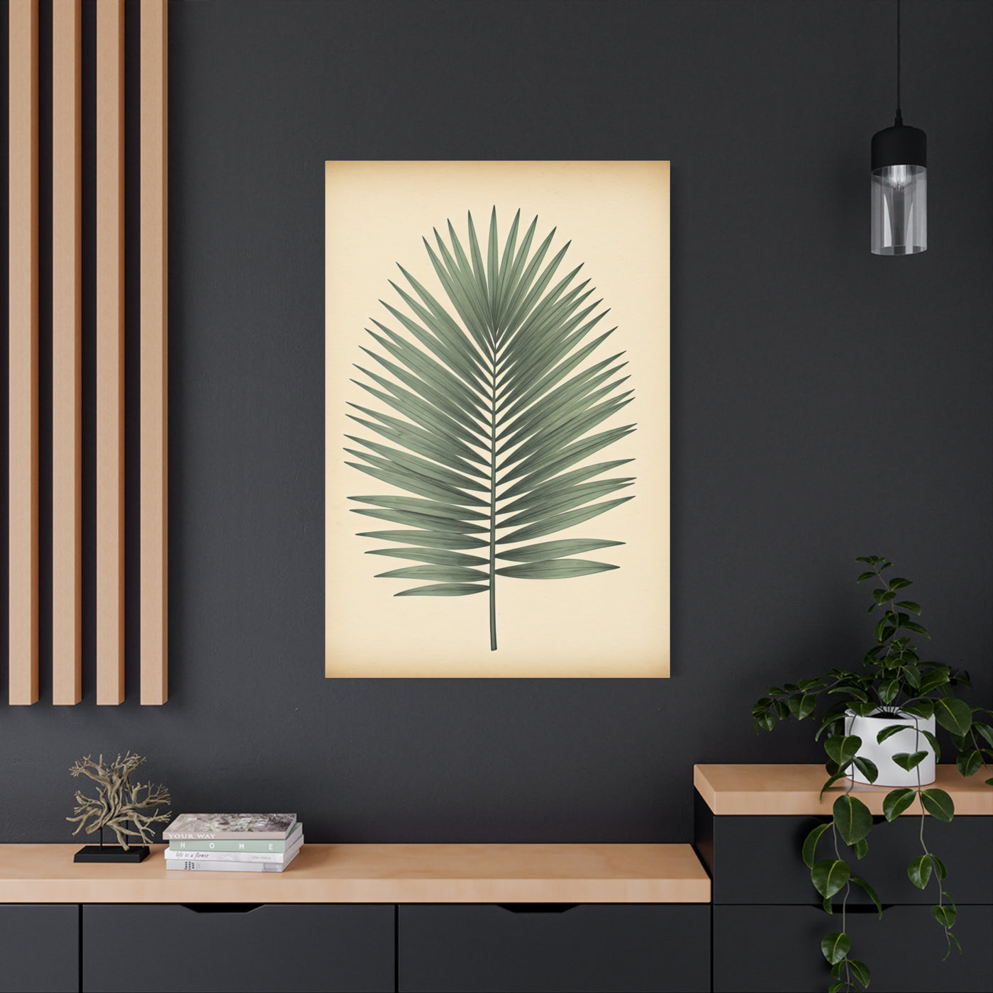 Palm Leaf Minimalist Illustration Wall Art & Canvas Prints