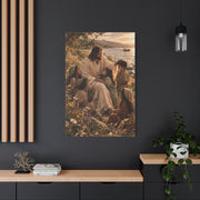 Jesus with Children Coastal Blessing Wall Art & Canvas Print