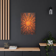 Fiery Impasto Sunburst Painting Wall Art & Canvas Print