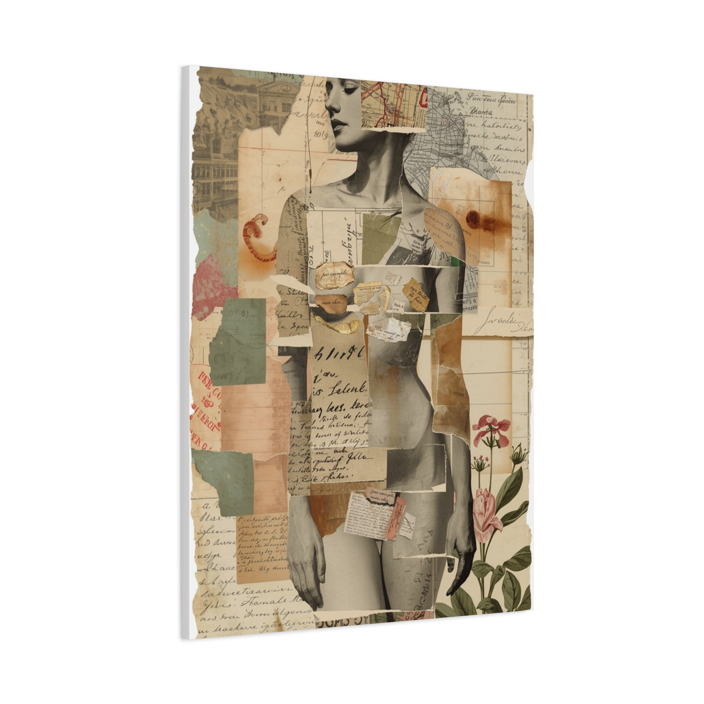 Mixed Media Nude Composition Wall Art & Canvas Print