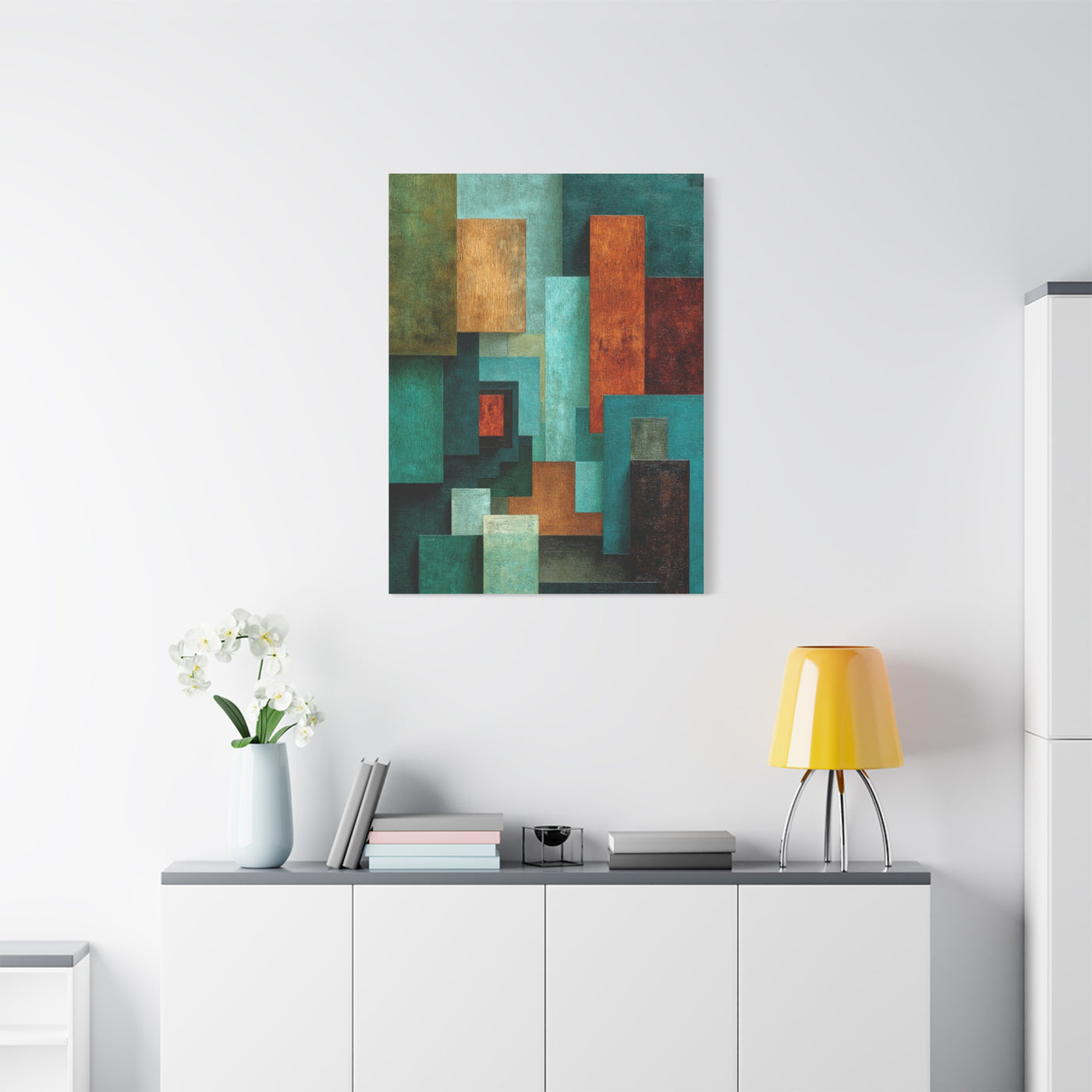 Layered Color Field Geometry Wall Art & Canvas Print