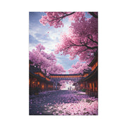 Cherry Blossom Street Wall Art & Canvas Print