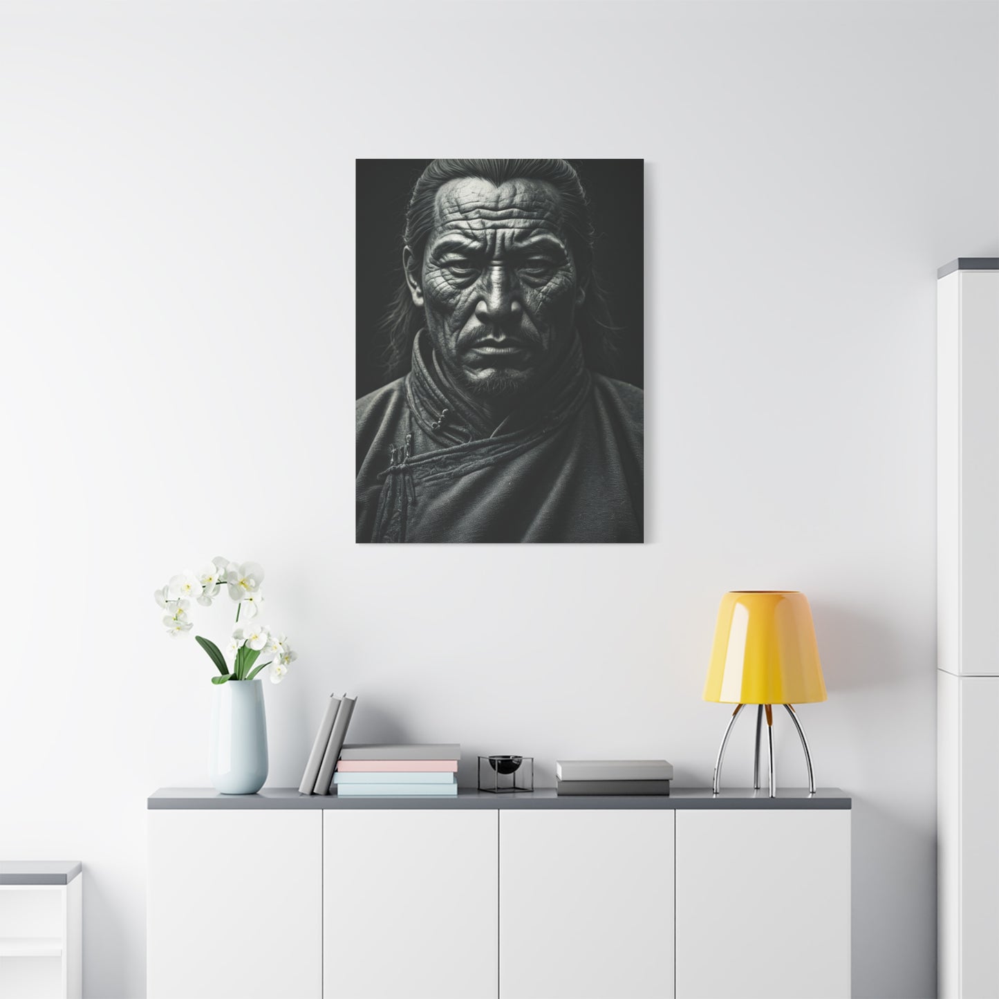 Face of Time Black & White Portrait Wall Art & Canvas Prints