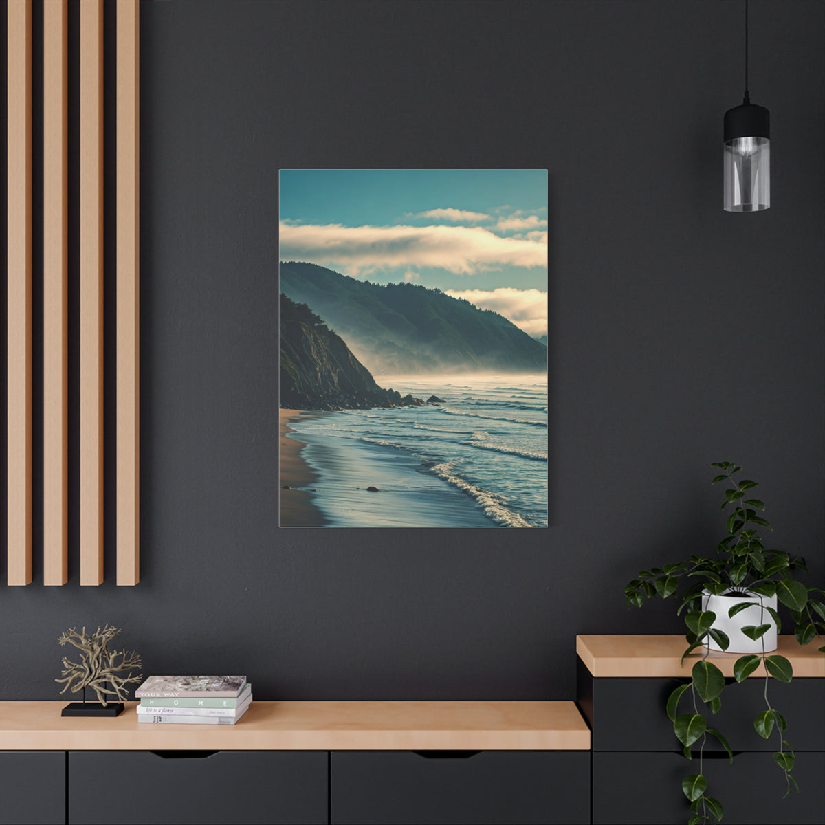 Misty Mountain Coastline Wall Art & Canvas Prints