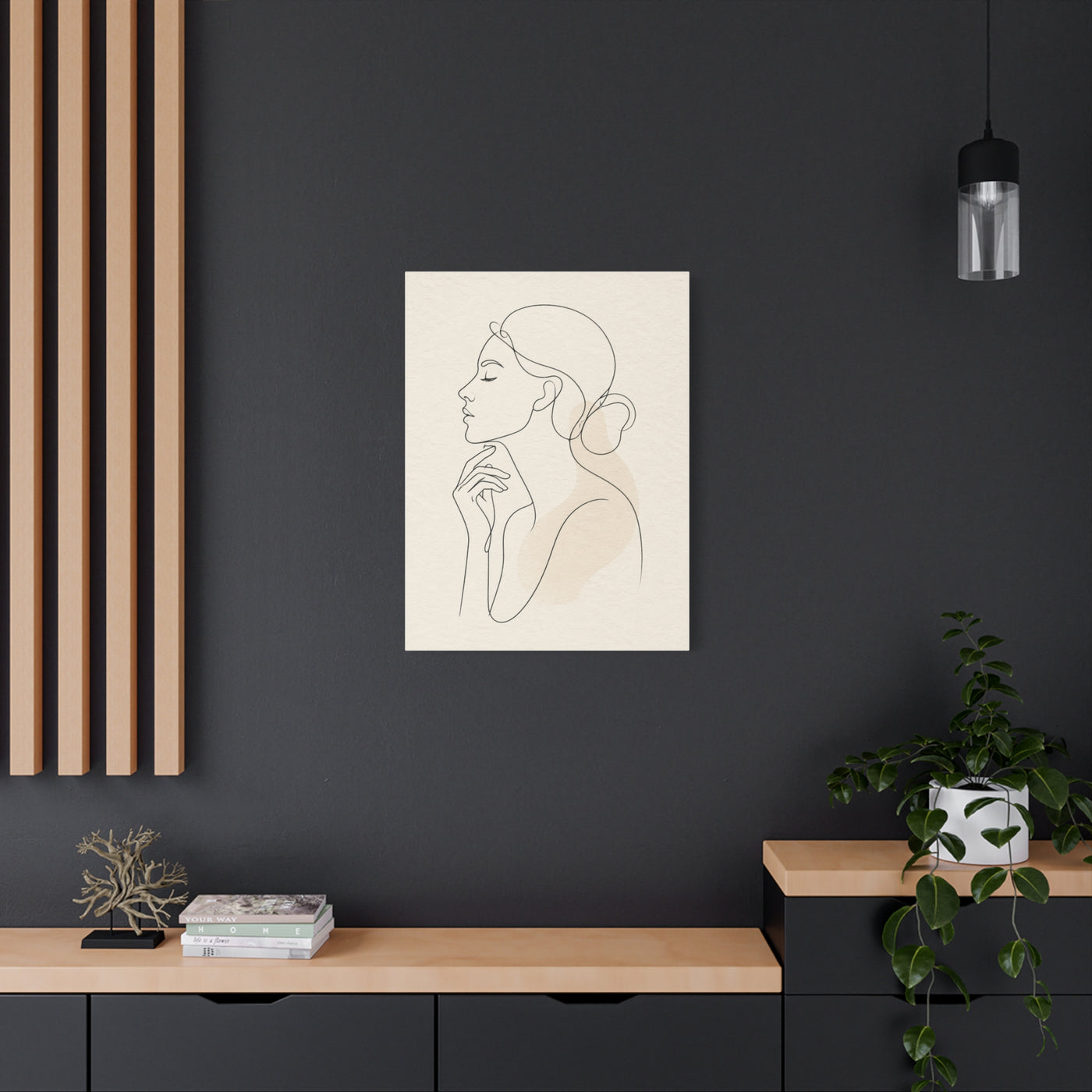 Minimal Continuous Line Portrait Wall Art & Canvas Print