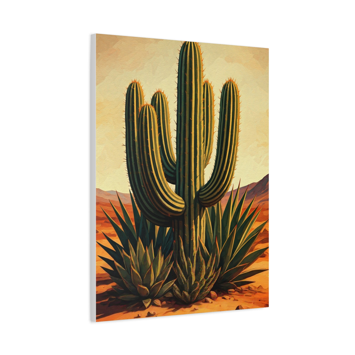 Vintage Desert Botanical Saguaro Wall Art & Canvas Prints