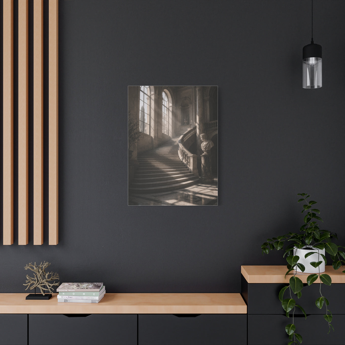 Sunlit Italian Palazzo Staircase Wall Art & Canvas Print