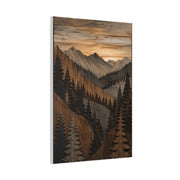 Layered Wood Mountain Forest Relief Trees Wall Art & Canvas Print