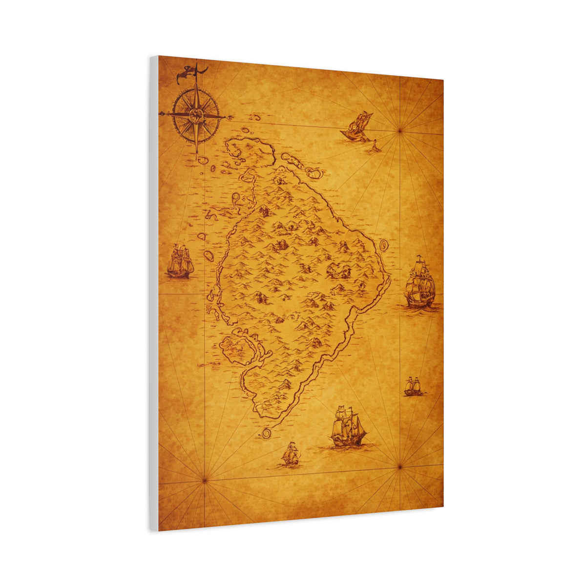 Old Pirate Island Chart Wall Art & Canvas Prints