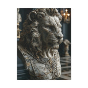 Marble Lion Bust Royal Sculpture Wall Art & Canvas Print