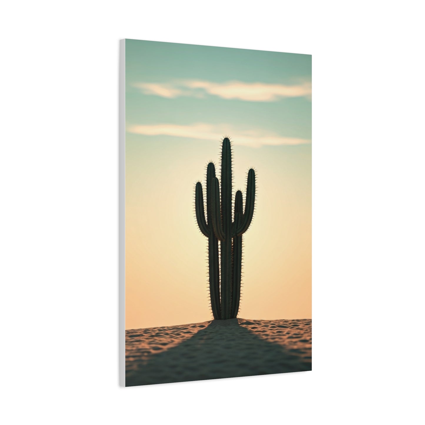 Lone Saguaro Desert Sunset Silhouette Wall Art & Canvas Prints