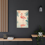 Minimal Flamingo Sunset Reflection Tropical Wall Art & Canvas Print