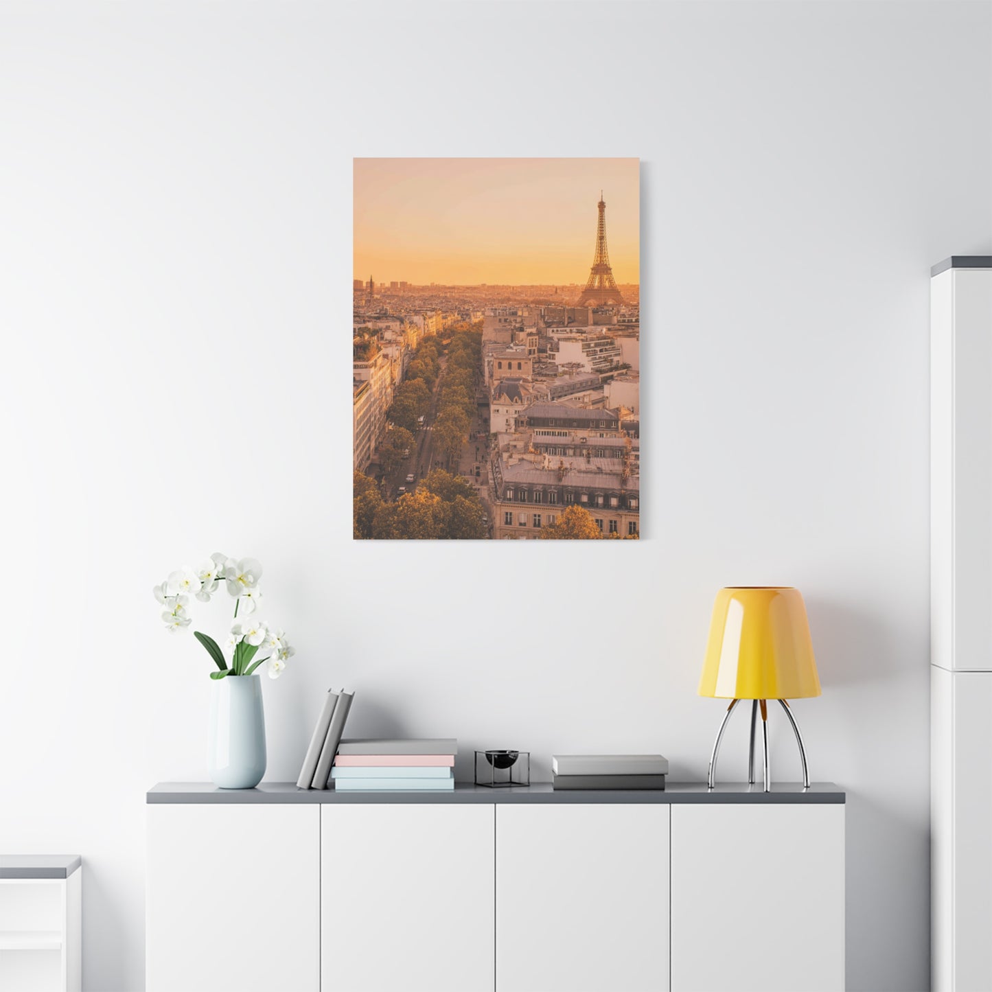 Paris Golden Sunset Skyline Wall Art & Canvas Print