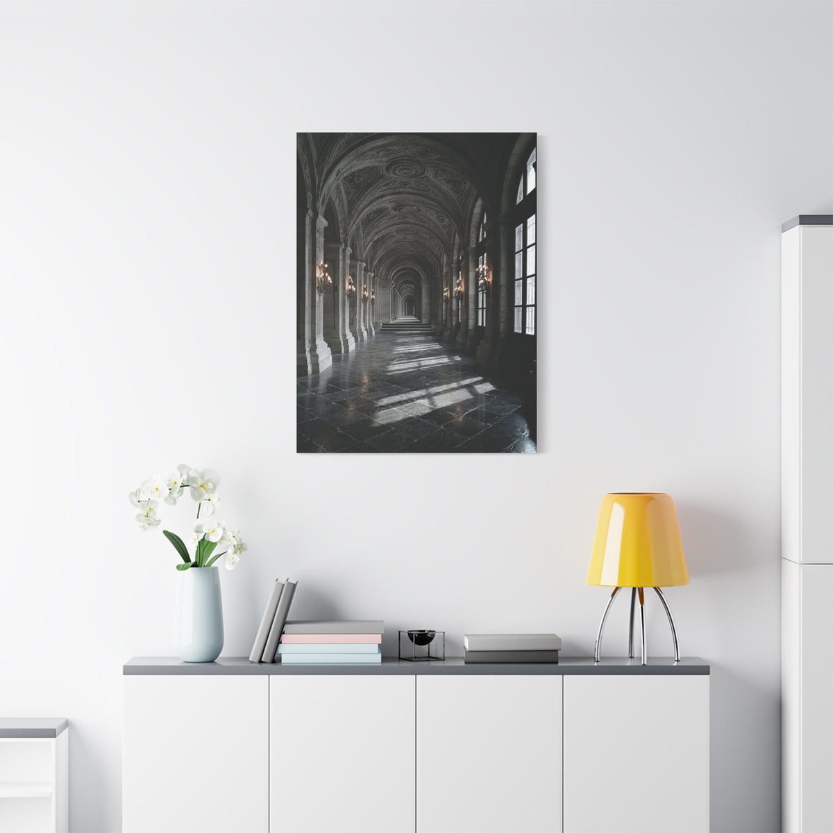 Grand Architectural Corridor Wall Art & Canvas Print