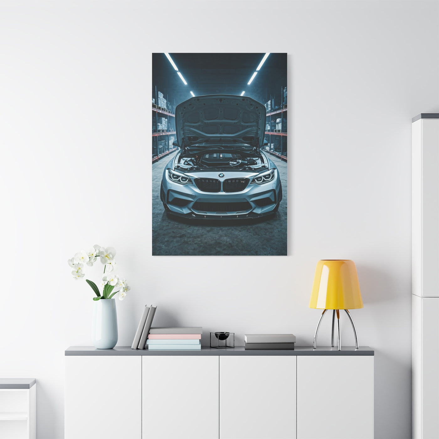 BMW M2 Industrial Workshop Lighting Wall Art & Canvas Prints