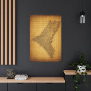 Sepia Gridland Treasure Chart Wall Art & Canvas Prints