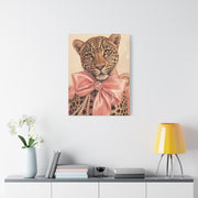 Coquette Leopard Pink Bow Portrait Wall Art & Canvas Print