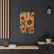 Rustic Color-Wash Sunflower Panel Wall Art & Canvas Print