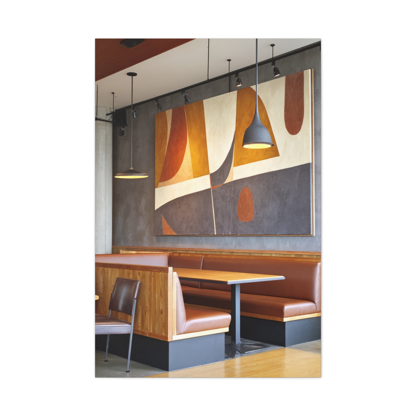 Warm Geometric Restaurant Booth Wall Art & Canvas Print