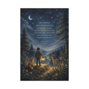 Joshua 1:9 Courage Night Path Scripture Wall Art & Canvas Print