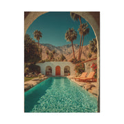Palm Springs Courtyard Pool Escape Wall Art & Canvas Print