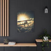 Sunlit Vintage Biplane Flight Wall Art & Canvas Prints