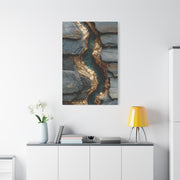 Black and Gold Abstract River Texture Wall Art & Canvas Print