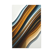 Warm Metallic Wave Abstract Wall Art & Canvas Prints