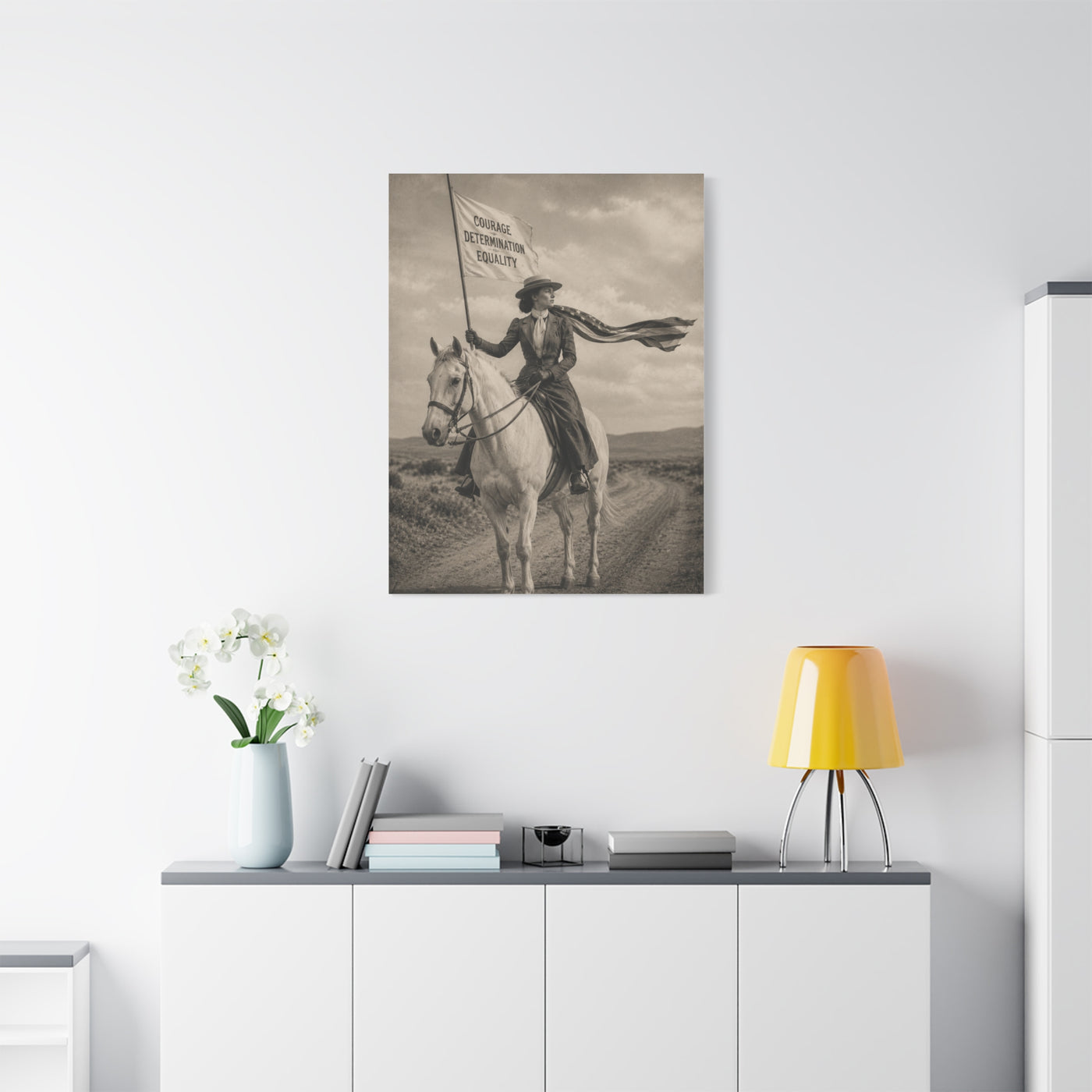 Frontier Equality Rider Portrait Scene Wall Art & Canvas Print