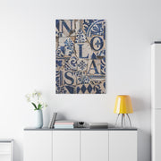 Blue Tile Mosaic Letter Composition Wall Art & Canvas Print