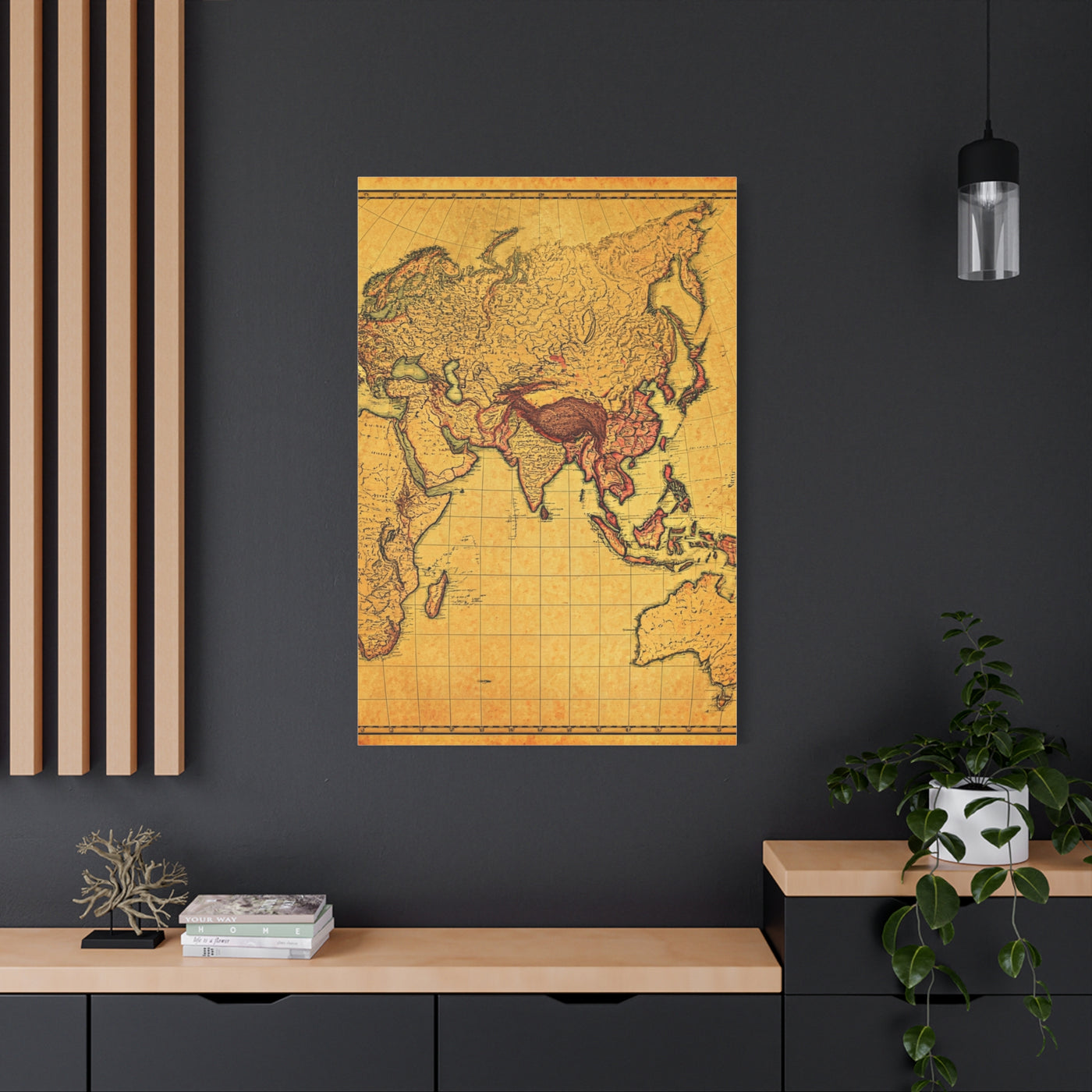 Vintage River Route Cartography Wall Art & Canvas Prints