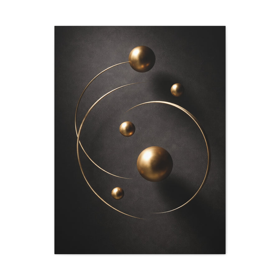 Floating Gold Sculptural Abstract Wall Art & Canvas Print