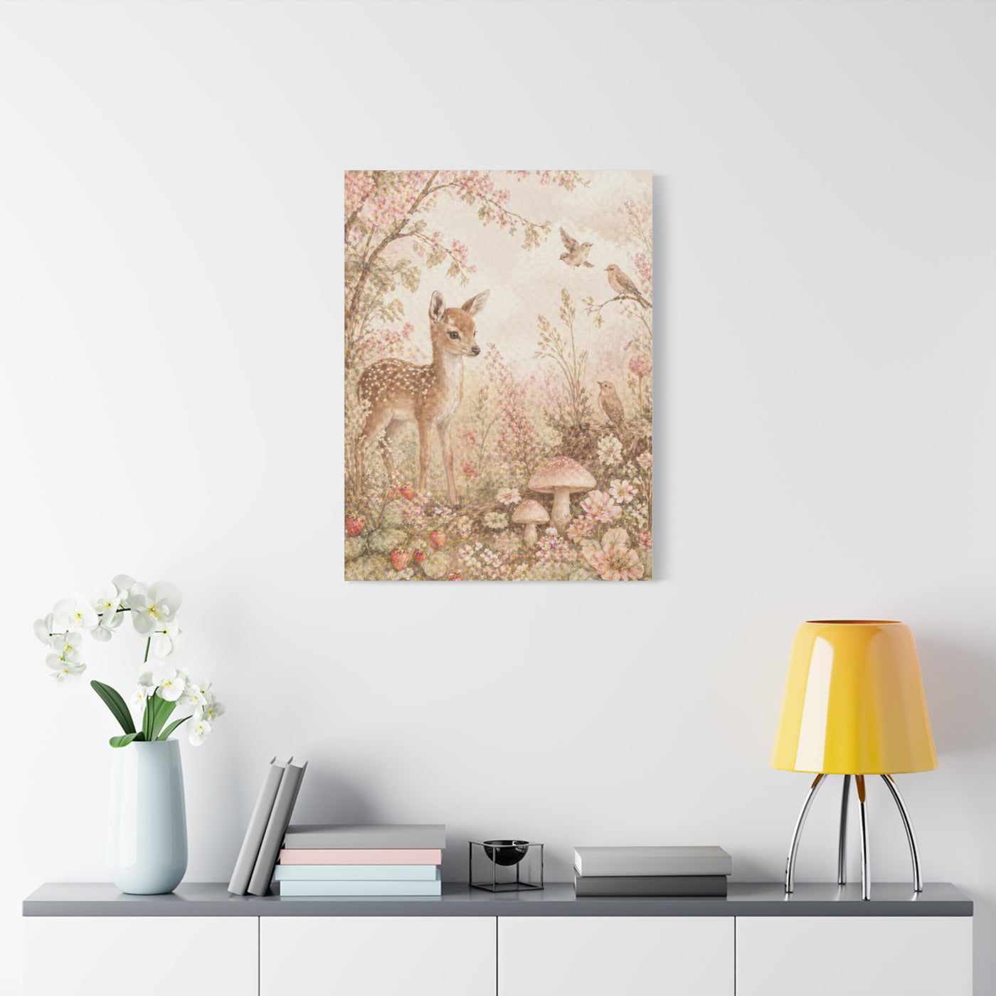 Soft Pink Woodland Storybook Wall Art & Canvas Print