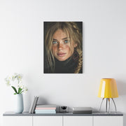 Blonde Muse Garnet Earring Portrait Wall Art & Canvas Print