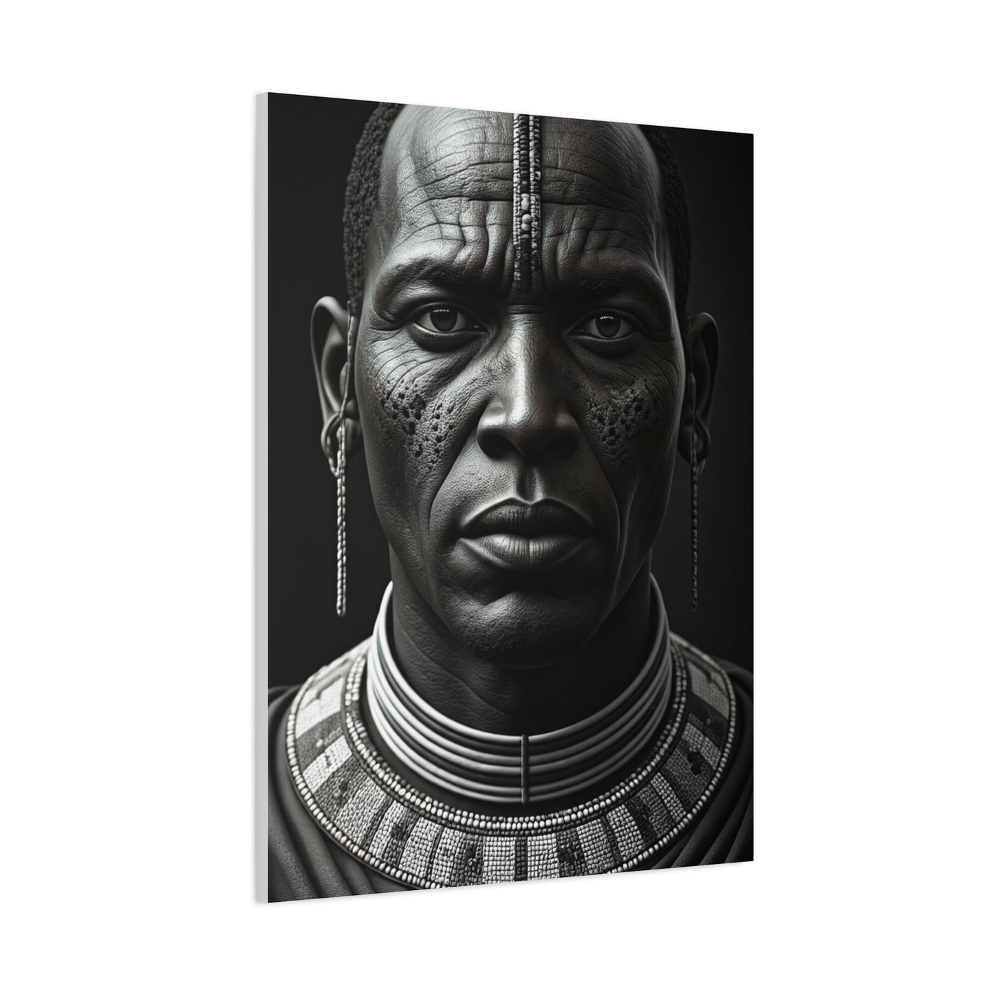 Tribal Elder with Ornamental Collar Wall Art & Canvas Prints