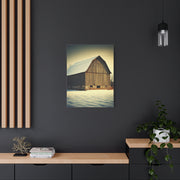 Winter Barn in Snowfield Wall Art & Canvas Prints