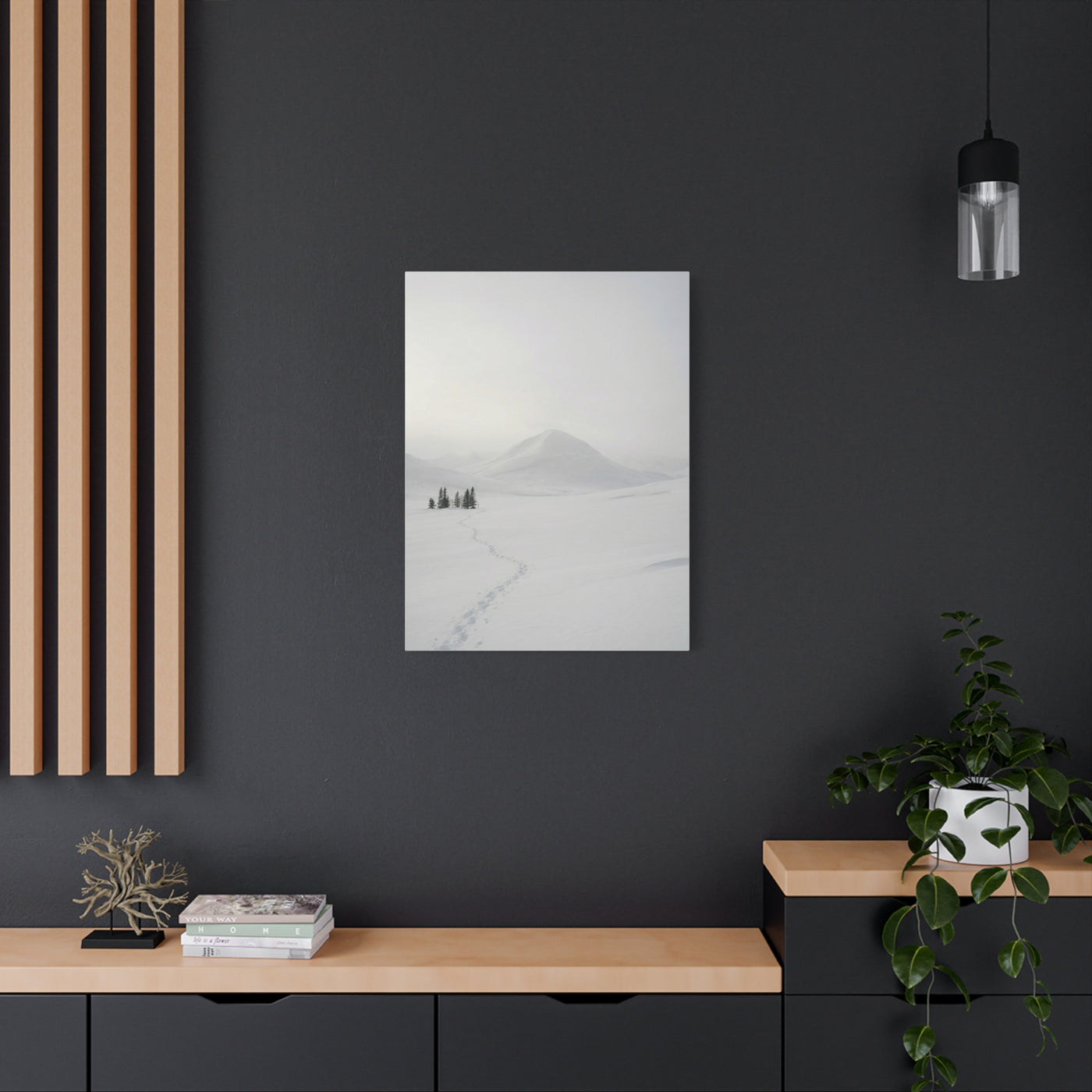 Scandinavian Winter Minimalist Mountain Wall Art & Canvas Print