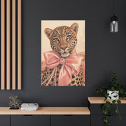 Coquette Leopard Pink Bow Portrait Wall Art & Canvas Print