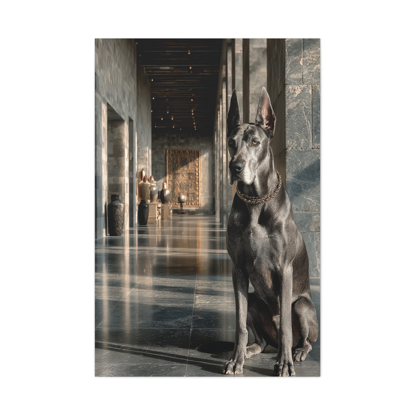 Great Dane Modern Architectural Portrait Wall Art & Canvas Print