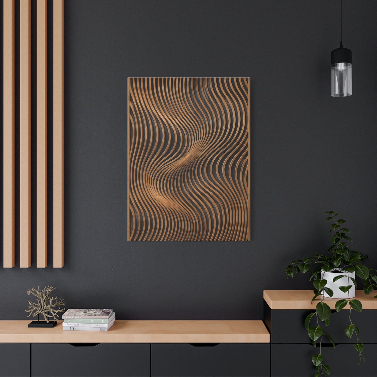 Minimal Slatted Wave Flow Panel Wall Art & Canvas Print