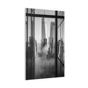 Executive Skyline Through Glass Wall Art & Canvas Print