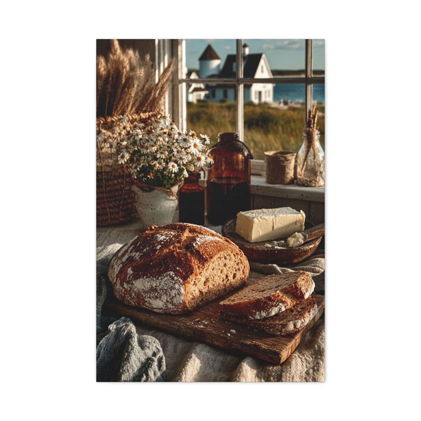Farmhouse Breakfast Table Sourdough Still Life Wall Art & Canvas Print