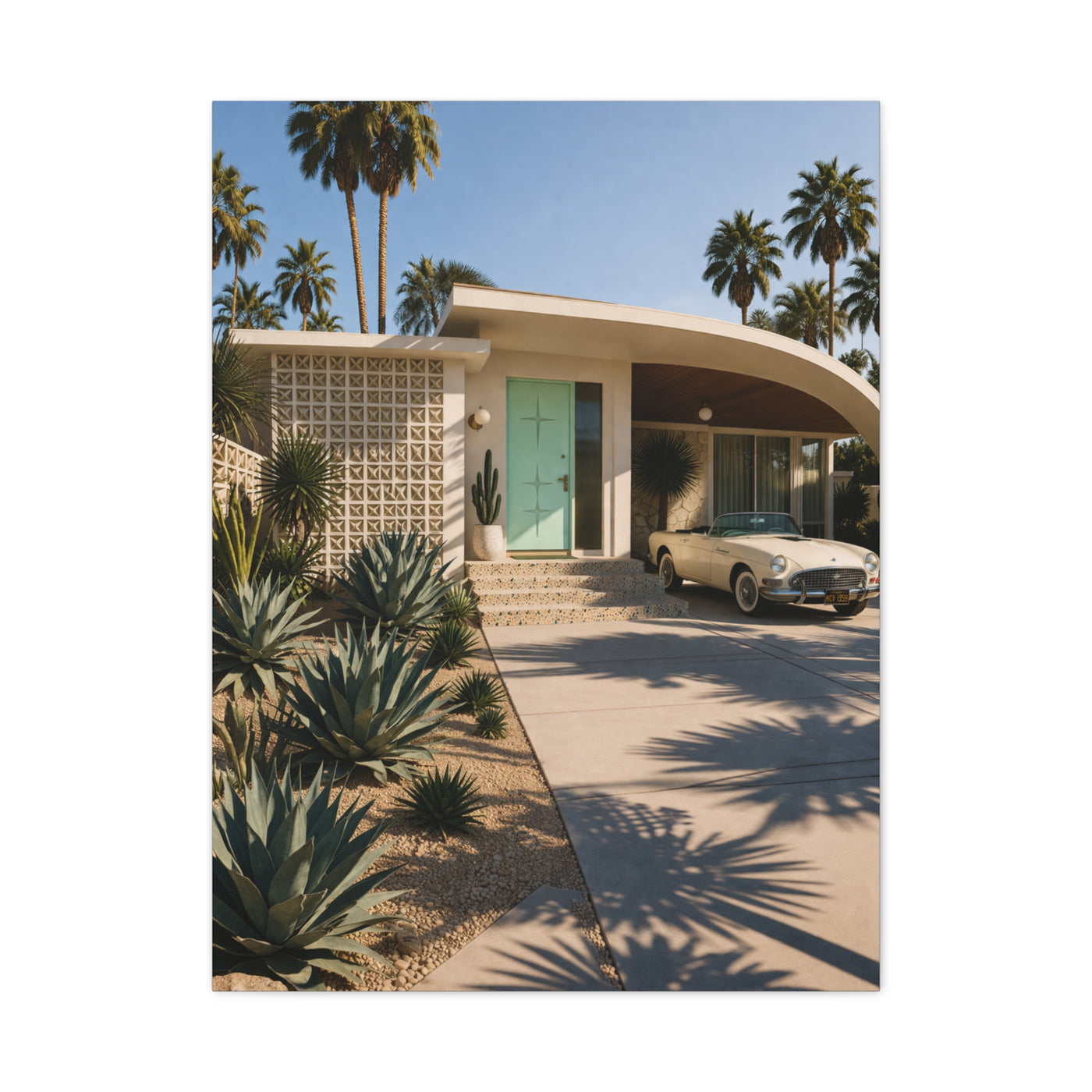 Palm Springs Modern Villa Exterior Wall Art & Canvas Print