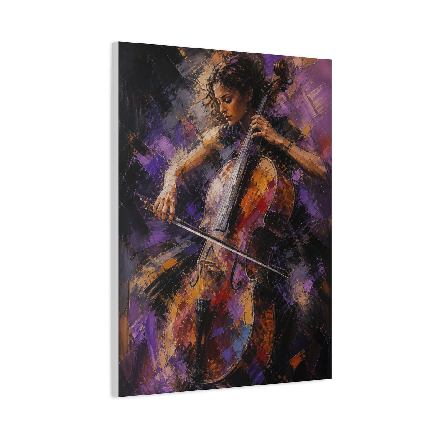 Abstract Cellist Motion Painting Wall Art & Canvas Print