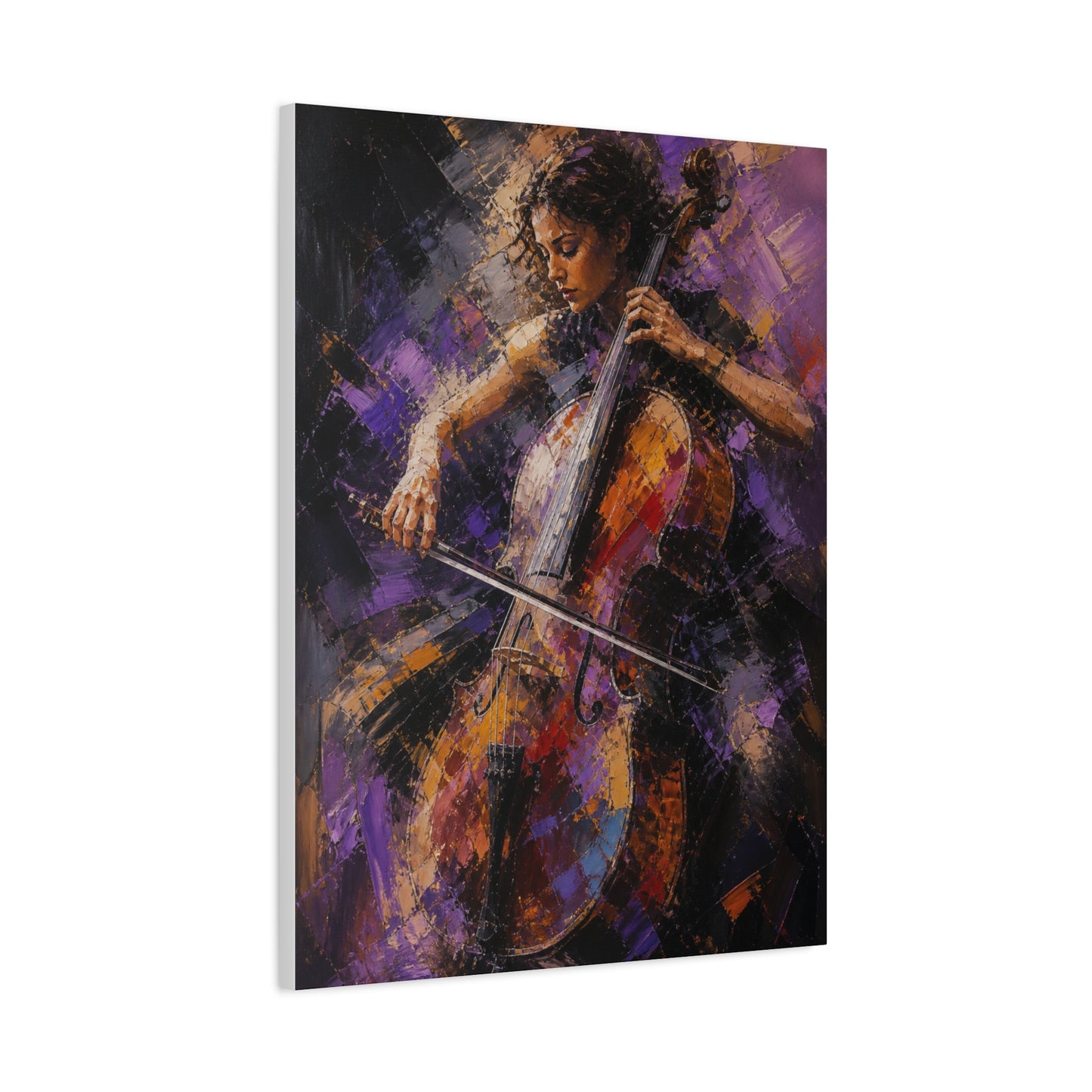 Abstract Cellist Motion Painting Wall Art & Canvas Print