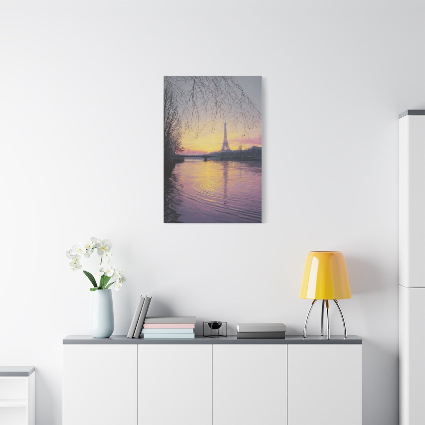 Paris Sunrise Eiffel Tower Reflection Wall Art & Canvas Print