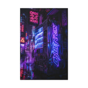Cyberpunk Neon Vending Alley Street Wall Art & Canvas Print