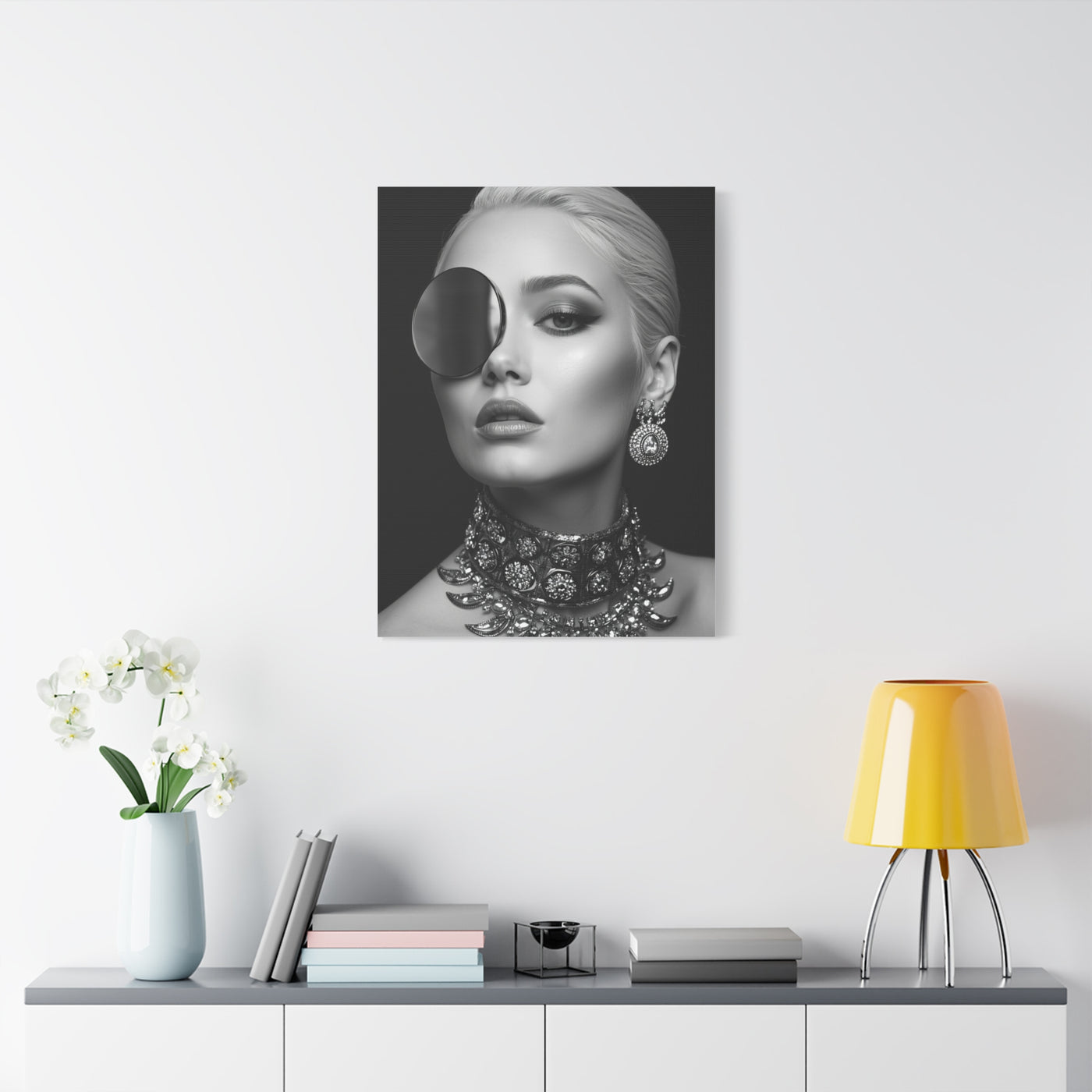 Monochrome Luxury Disc Portrait Wall Art & Canvas Print