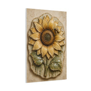 Hand-Glazed Ceramic Sunflower Plaque Wall Art & Canvas Print