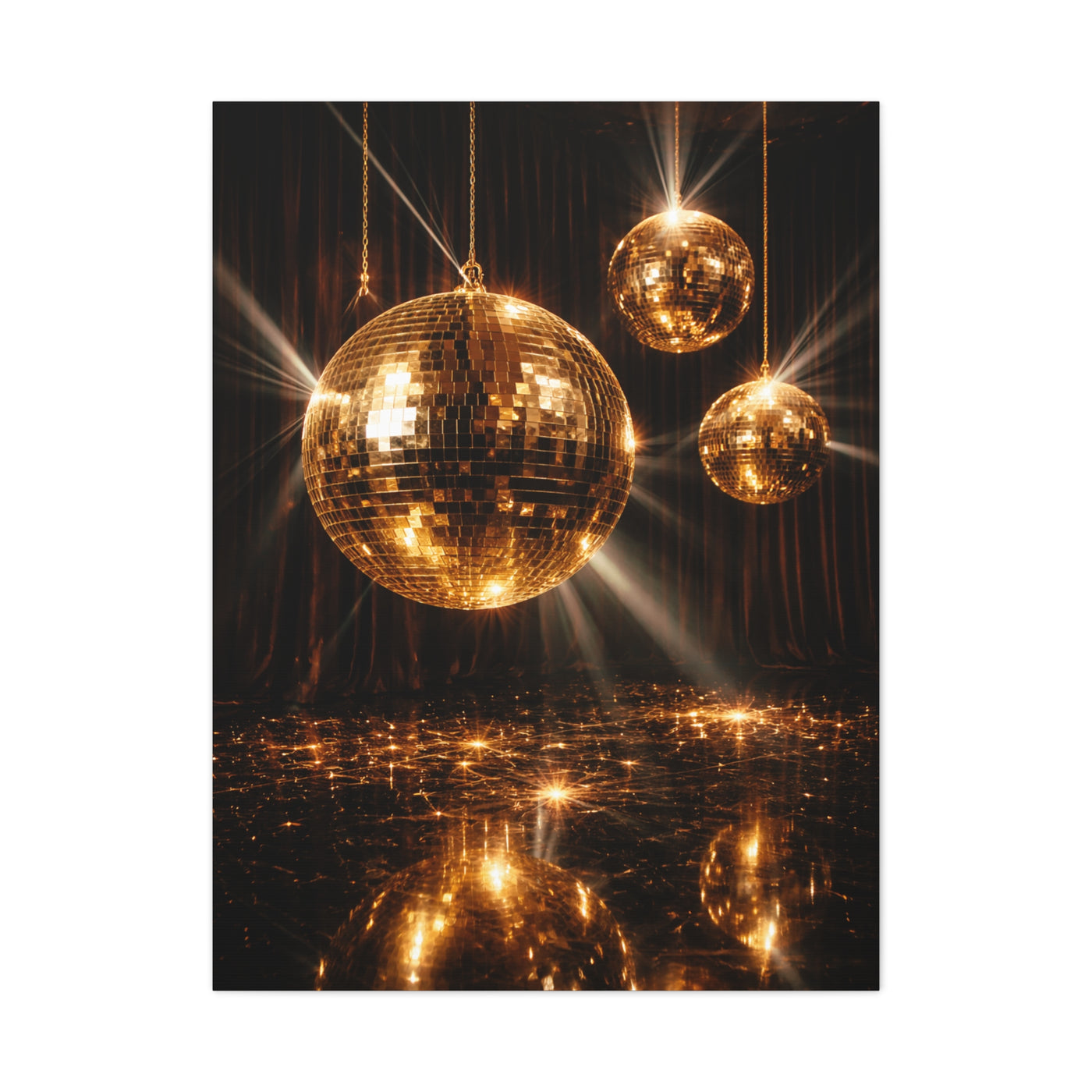 Golden Disco Ball Glamour Wall Art & Canvas Print